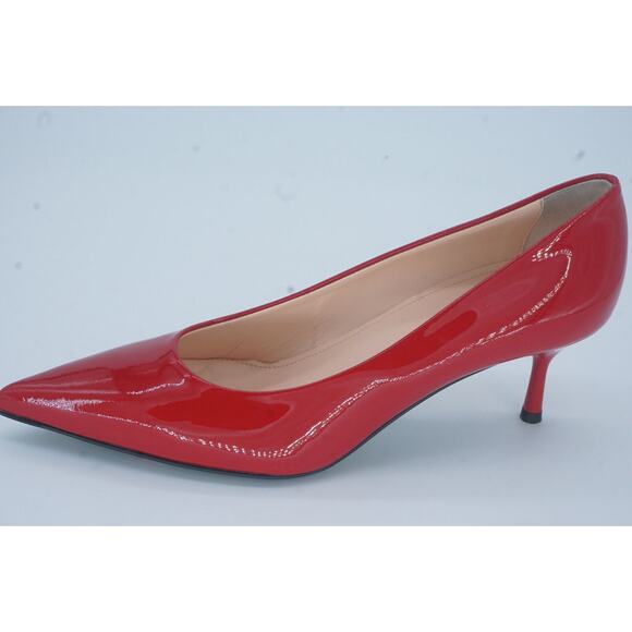 AGL Virna Red Patent Leather Ponted Toe low Heel High Pumps SZ 39.5 NIB $425 - Picture 8 of 12
